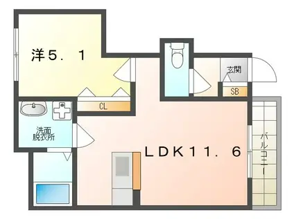 アムールメゾン(1LDK/1階)の間取り写真