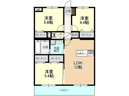 GRACE AN(3LDK/4階)の間取り写真