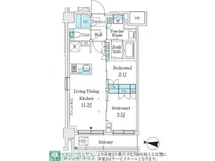 J.GRAN COURT 品川西大井ウエスト(2LDK/5階)の間取り写真