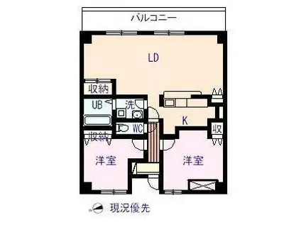 パークハイム小白川(2LDK/4階)の間取り写真