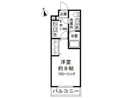 ミリアビタ津田沼(1K/3階)の間取り写真