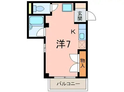 ファータイル甲南(ワンルーム/4階)の間取り写真