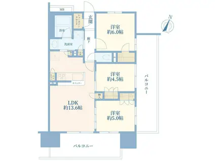 プレシス相模大野(3LDK/10階)の間取り写真