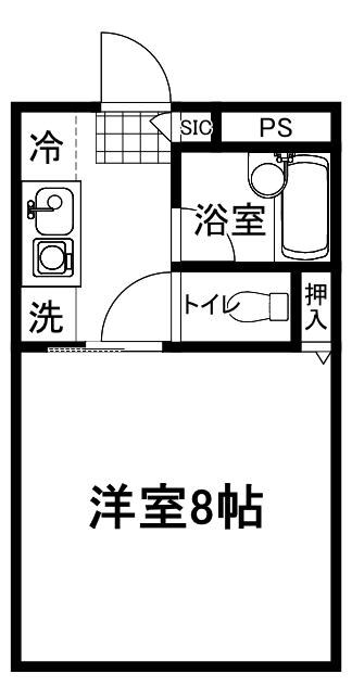 セピアハイツ(1K/3階)の間取り写真