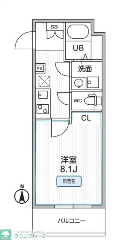 THE PALMS MUSE 新江古田(1K/1階)の間取り写真
