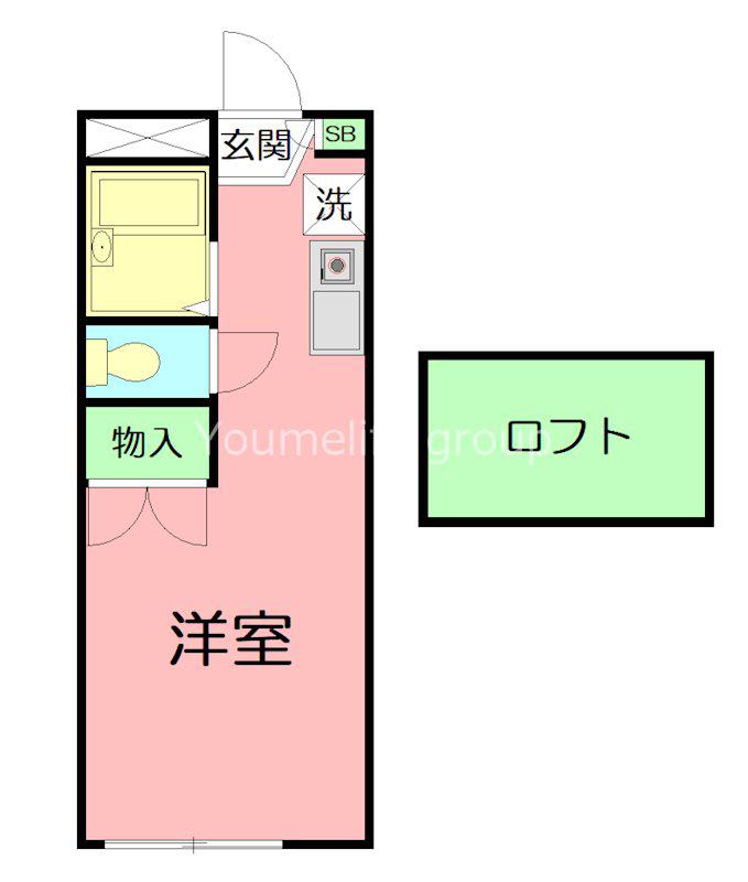 JR東海道本線 大磯駅 徒歩59分 2階建 築30年(ワンルーム/1階)の間取り写真