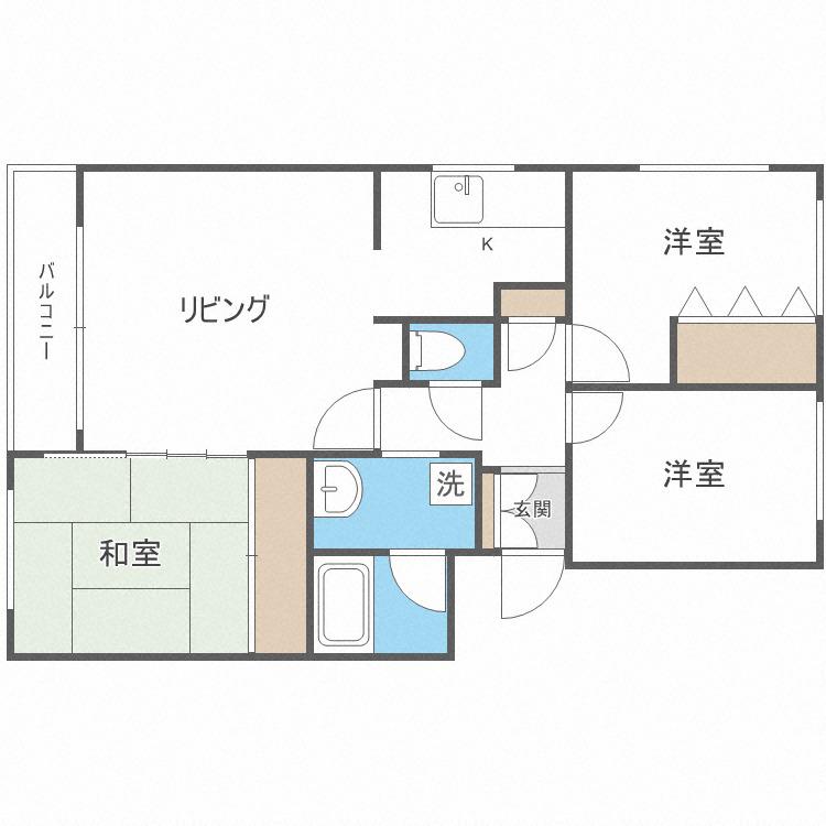 ボア伏見(3LDK/3階)の間取り写真