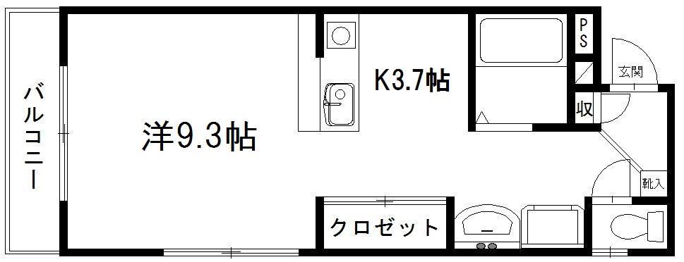 DSL蜆塚(1K/2階)の間取り写真