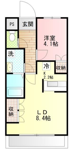ヒールコート沢田(1LDK/3階)の間取り写真