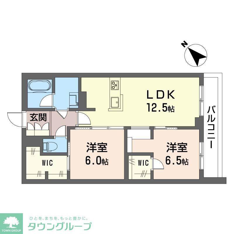 フェリシード野沢(2LDK/3階)の間取り写真