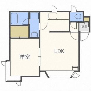 コモハウス(1LDK/3階)の間取り写真