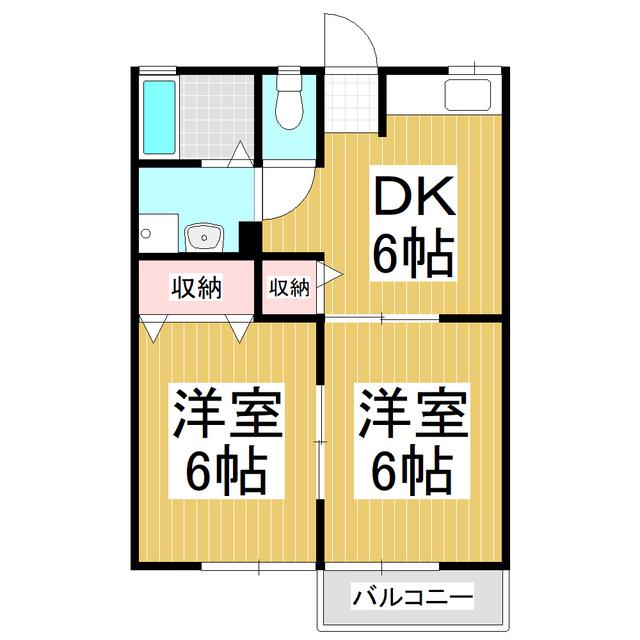 シェリールM・T(2DK/2階)の間取り写真