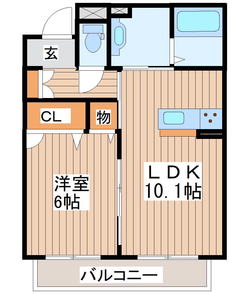 ベレオ荒井駅前(1LDK/1階)の間取り写真