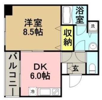 ニューロング博多(1DK/3階)の間取り写真