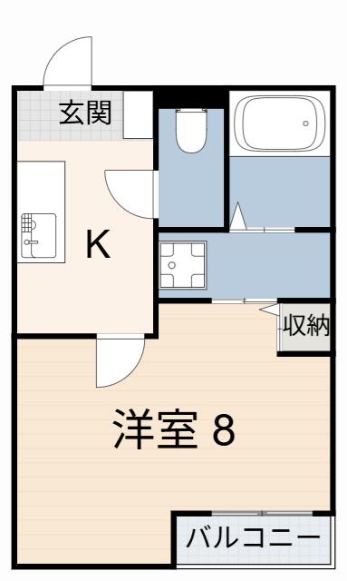ヴィラ前之輪(1K/3階)の間取り写真