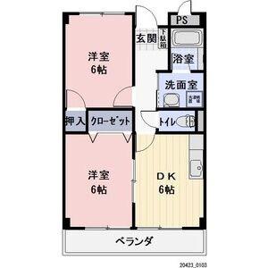 ファミリーコーポ(2DK/2階)の間取り写真
