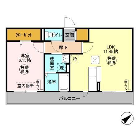 FELICE(1LDK/1階)の間取り写真