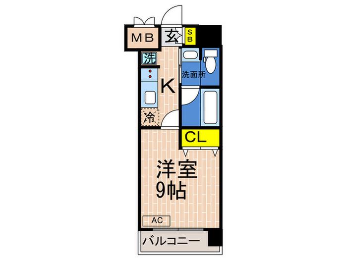 エステムコートみなと元町・THE・FIRST(1K/14階)の間取り写真