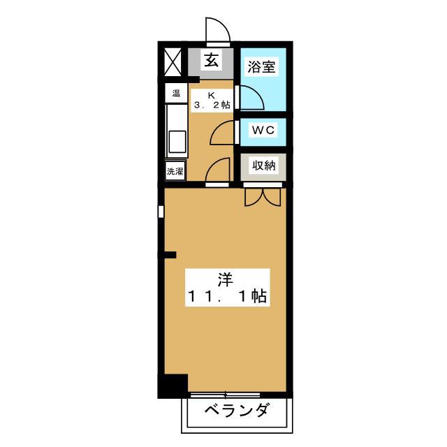 ソレイユハイム(1K/1階)の間取り写真