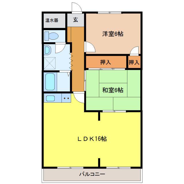 MKタウン江場A(2LDK/3階)の間取り写真