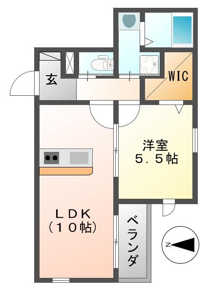 メゾンモリエII(1LDK/1階)の間取り写真