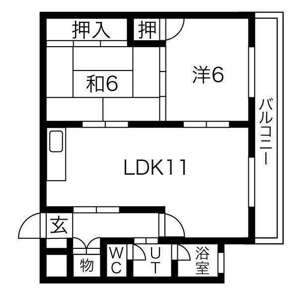 コーポサトウ(2LDK/2階)の間取り写真