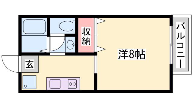 コンフォートM(1K/1階)の間取り写真