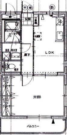 モギマンション(1DK/1階)の間取り写真