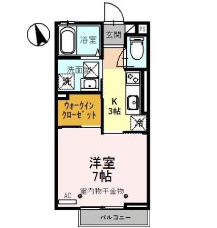 ルミネス大坪(1K/1階)の間取り写真