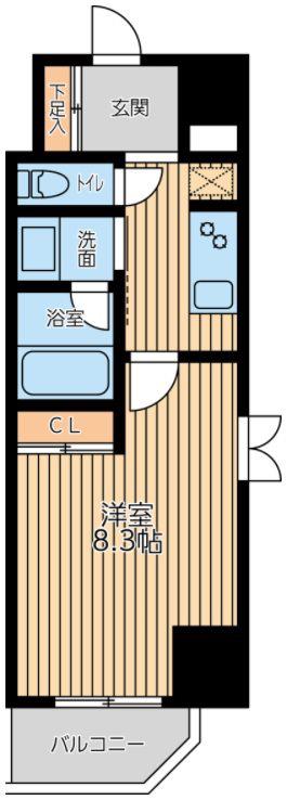 CITY LUX YOKOHAMA(1K/4階)の間取り写真