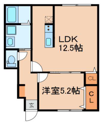 フローラメゾン鷺ノ宮(1LDK/1階)の間取り写真