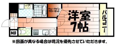 ギャラン竪町(1K/10階)の間取り写真