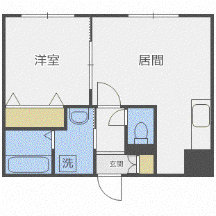 ノースポイント元町(1LDK/3階)の間取り写真