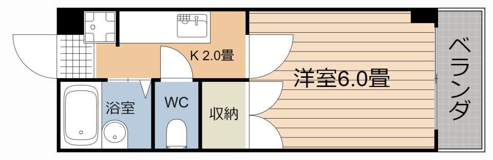 エントピア鴨池第8(1K/5階)の間取り写真