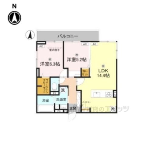 D-ROOM中小坂(2LDK/2階)の間取り写真