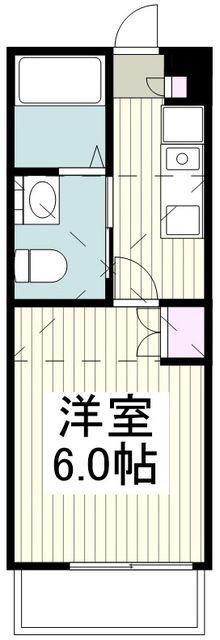 レガーロ羽沢南(1K/2階)の間取り写真