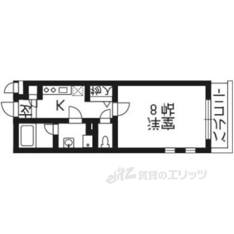 プランドール(1K/3階)の間取り写真
