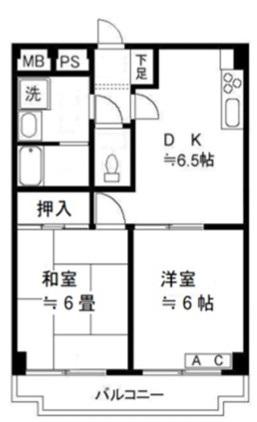 ルミエール蓮根(2DK/3階)の間取り写真