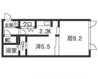 ポーザタウン当別NO-2(1LDK/3階)の間取り写真