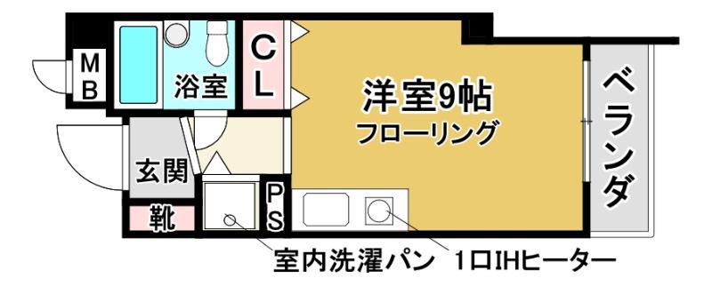 PERKY・K(ワンルーム/2階)の間取り写真