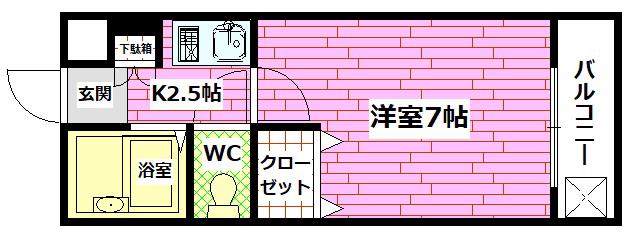 コーポNSR(1K/1階)の間取り写真