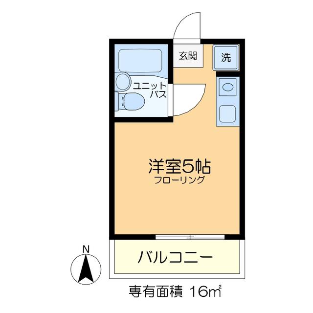 アローシャインIII(ワンルーム/2階)の間取り写真