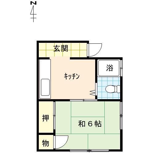 和田アパート(1K/2階)の間取り写真