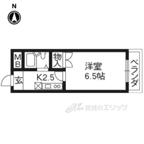 コーポフナコシ(1K/3階)の間取り写真