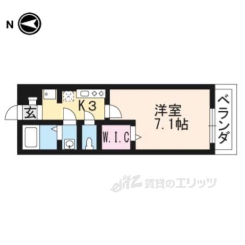 クレール北白川(1K/1階)の間取り写真