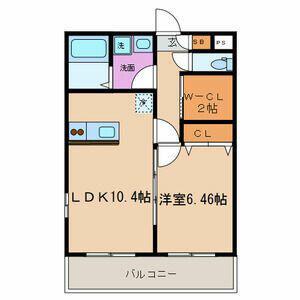 ハイデンス(1LDK/2階)の間取り写真