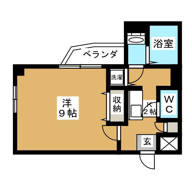 Cラ・春秋(1K/3階)の間取り写真