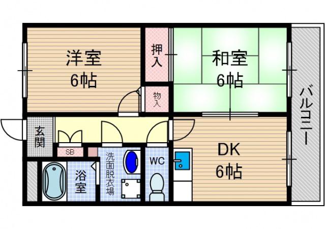 ルヴェール松井(2DK/2階)の間取り写真