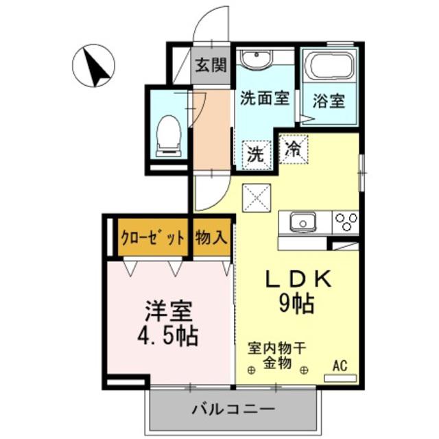 モンブランII(1LDK/1階)の間取り写真
