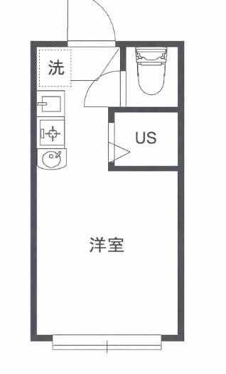 シエスタチャペル(ワンルーム/2階)の間取り写真